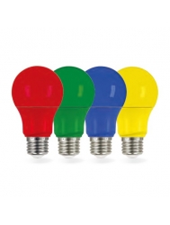 Satco S9642 - 2 Watt - A19 LED - 200 Lumens - Medium base - 220 Deg. Beam Spread - 120V - Red - 6 Packs